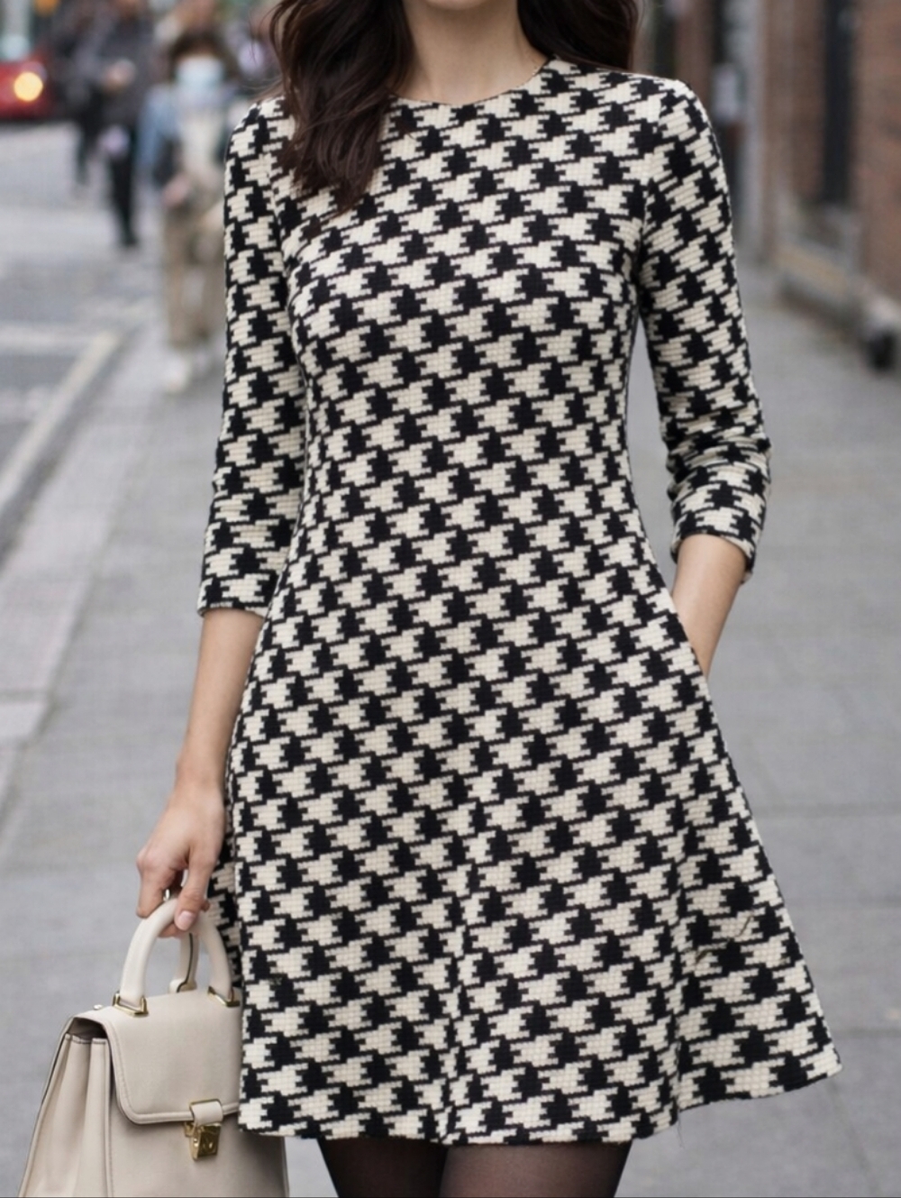 JT Houndstooth Print Dress